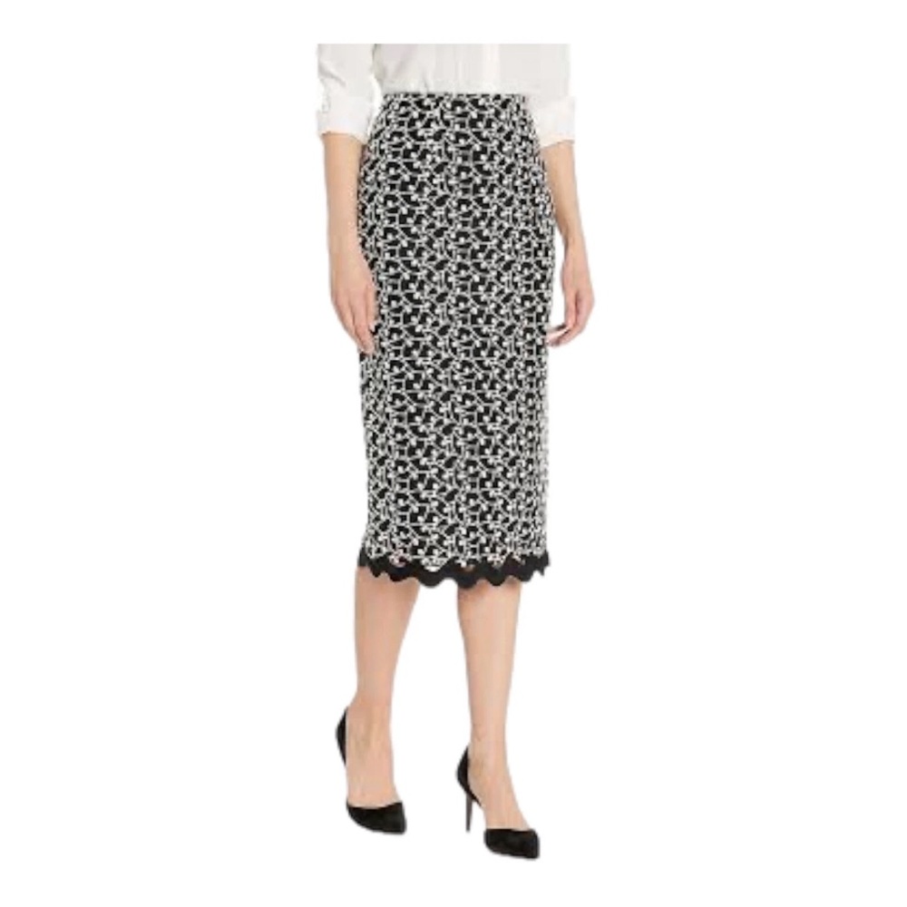 NWT Rebecca Taylor Black and White Pencil Skirt Audrey
